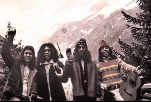 Luciano, Rui, Paul e Sergio. Mutantes, Itália, 1977.